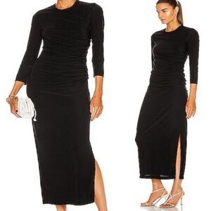 NWT Helmut Lang Women’s Twist Dress In Basalt Black,Side Slit,Size XS